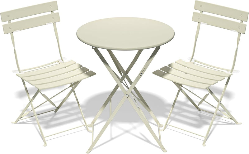 Folding Bistro Table and Chairs for Garden Foldable (Set of 2)
