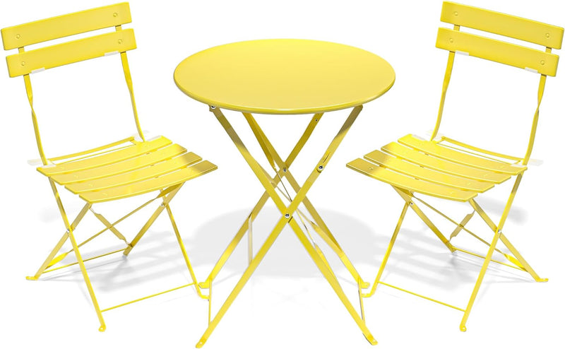 Folding Bistro Table and Chairs for Garden Foldable (Set of 2)