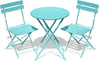 Folding Bistro Table and Chairs for Garden Foldable (Set of 2)