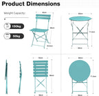 Folding Bistro Table and Chairs for Garden Foldable (Set of 2)