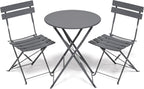 Folding Bistro Table and Chairs for Garden Foldable (Set of 2)