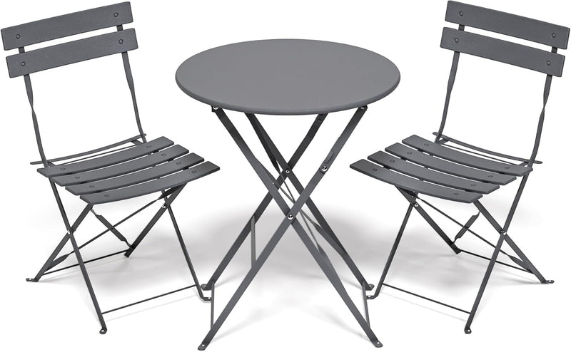 Folding Bistro Table and Chairs for Garden Foldable (Set of 2)