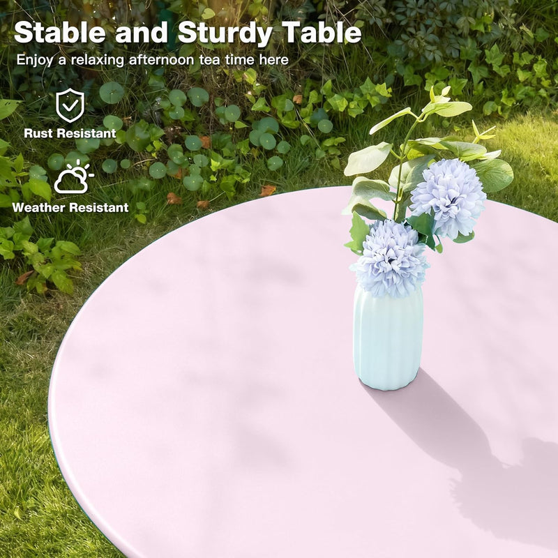 Folding Bistro Table and Chairs for Garden Apricot (Set of 2)
