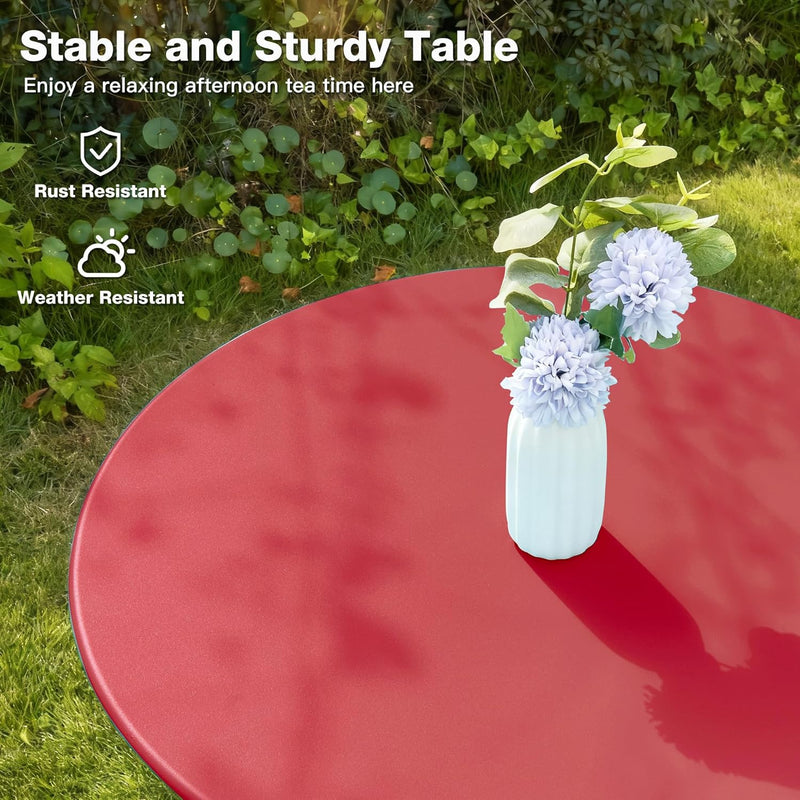 Folding Bistro Table and Chairs for Garden Foldable (Set of 2)