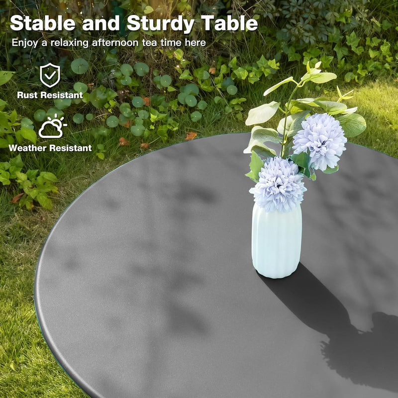 Folding Bistro Table and Chairs for Garden Foldable (Set of 2)