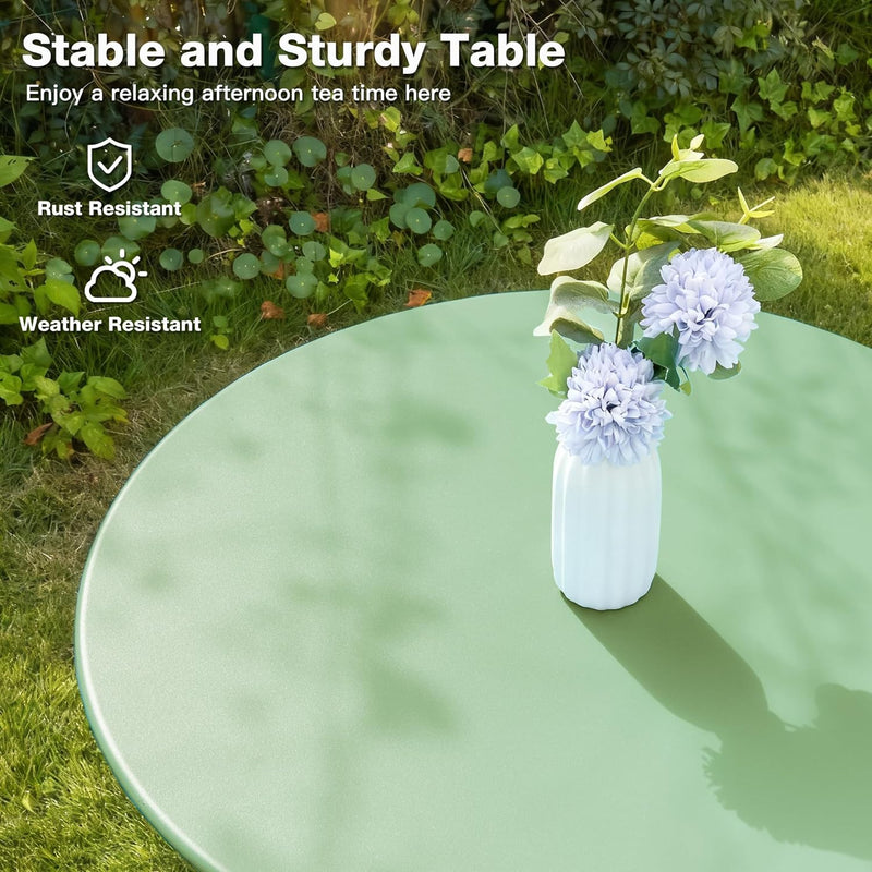 Folding Bistro Table and Chairs for Garden Apricot (Set of 2)