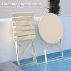 Folding Bistro Table and Chairs for Garden Foldable (Set of 2)
