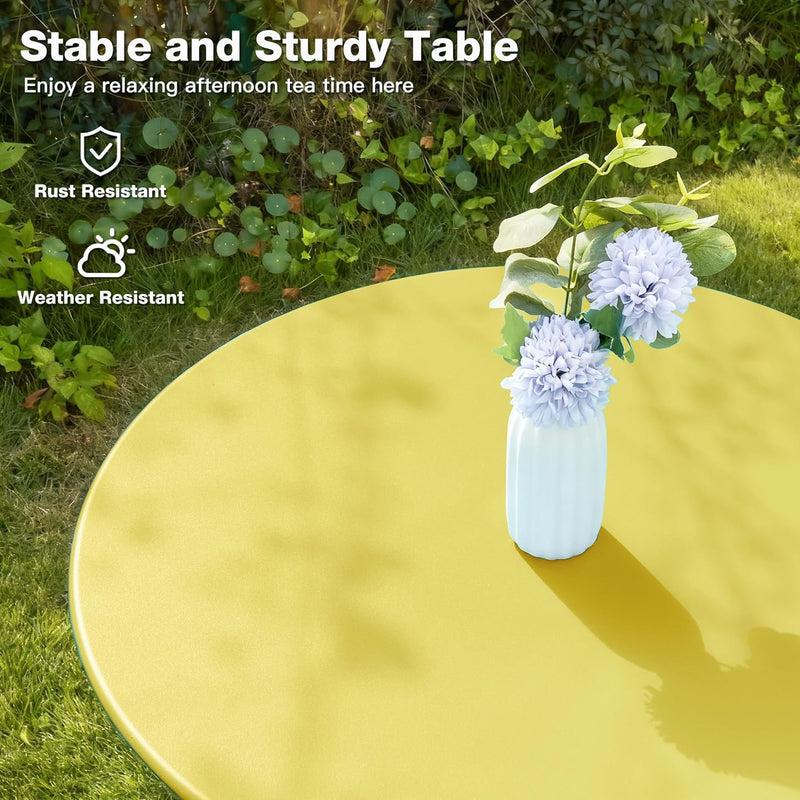 Folding Bistro Table and Chairs for Garden Apricot (Set of 2)