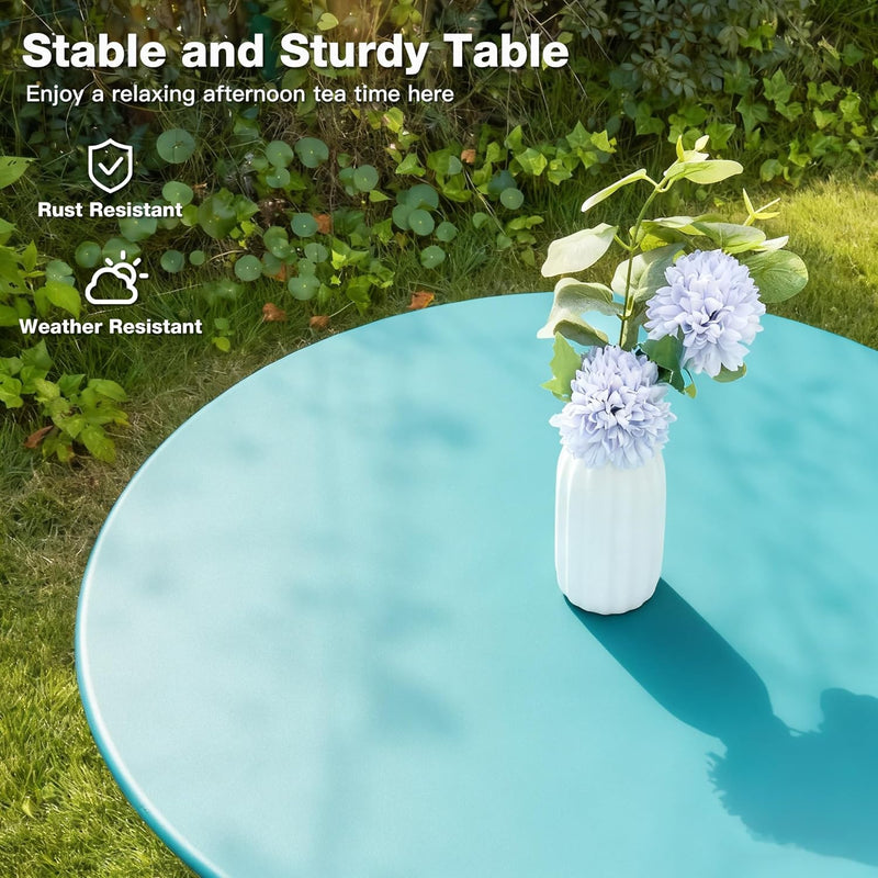 Folding Bistro Table and Chairs for Garden Apricot (Set of 2)