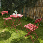 Folding Bistro Table and Chairs for Garden Foldable (Set of 2)