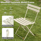 Folding Bistro Table and Chairs for Garden Foldable (Set of 2)