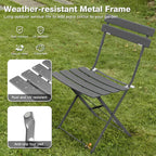 Folding Bistro Table and Chairs for Garden Foldable (Set of 2)