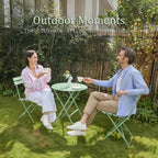 Folding Bistro Table and Chairs for Garden Foldable (Set of 2)