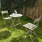 Folding Bistro Table and Chairs for Garden Foldable (Set of 2)