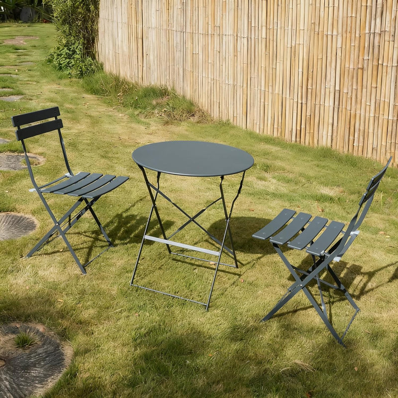 Folding Bistro Table and Chairs for Garden Foldable (Set of 2)