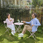 Folding Bistro Table and Chairs for Garden Foldable (Set of 2)