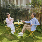 Folding Bistro Table and Chairs for Garden Foldable (Set of 2)