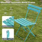 Folding Bistro Table and Chairs for Garden Foldable (Set of 2)