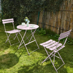 Folding Bistro Table and Chairs for Garden Foldable (Set of 2)