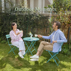 Folding Bistro Table and Chairs for Garden Foldable (Set of 2)