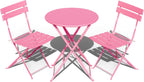 Folding Bistro Table and Chairs for Garden Apricot (Set of 2)
