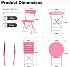 Folding Bistro Table and Chairs for Garden Apricot (Set of 2)