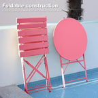 Folding Bistro Table and Chairs for Garden Apricot (Set of 2)