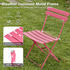 Folding Bistro Table and Chairs for Garden Apricot (Set of 2)