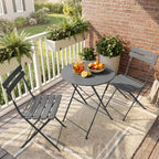Folding Bistro Table and Chairs for Garden Apricot (Set of 2)