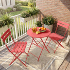Folding Bistro Table and Chairs for Garden Apricot (Set of 2)