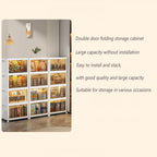 Folding Cabinet with Lids Storage Bins for Bathroom