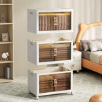 Folding Cabinet with Lids Storage Bins for Bathroom