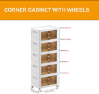 Folding Cabinet with Lids Storage Bins for Bathroom