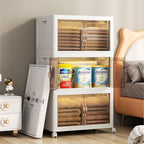 Folding Cabinet with Lids Storage Bins for Bathroom