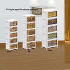 Folding Cabinet with Lids Storage Bins for Bathroom