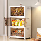 Folding Cabinet with Lids Storage Bins for Bathroom
