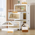 Folding Cabinet with Lids Storage Bins for Bathroom