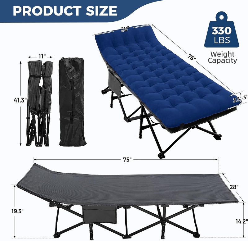 Folding Camping Bed for Adults with Mattress