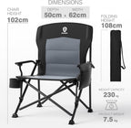 Folding Camping Chair for Adults with Adjustable Lumbar