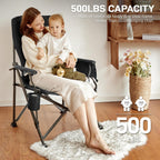 Folding Camping Chair for Adults with Adjustable Lumbar
