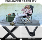 Folding Camping Chair Lightweight Recliner with Adjustable (Set of 2)
