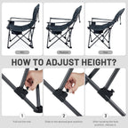 Folding Camping Chair Lightweight Recliner with Adjustable (Set of 2)