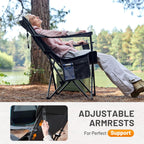 Folding Camping Chair Lightweight Recliner with Adjustable (Set of 2)
