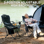 Folding Camping Chair Lightweight Recliner with Adjustable (Set of 2)