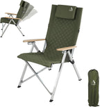 Folding Camping Chairs 2 Set for Adults Adjustable