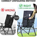 Folding Camping Chairs 2 Set for Adults Adjustable