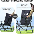 Folding Camping Chairs 2 Set for Adults Adjustable
