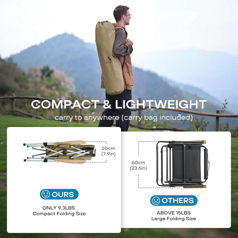 Folding Camping Chairs 2 Set for Adults Adjustable