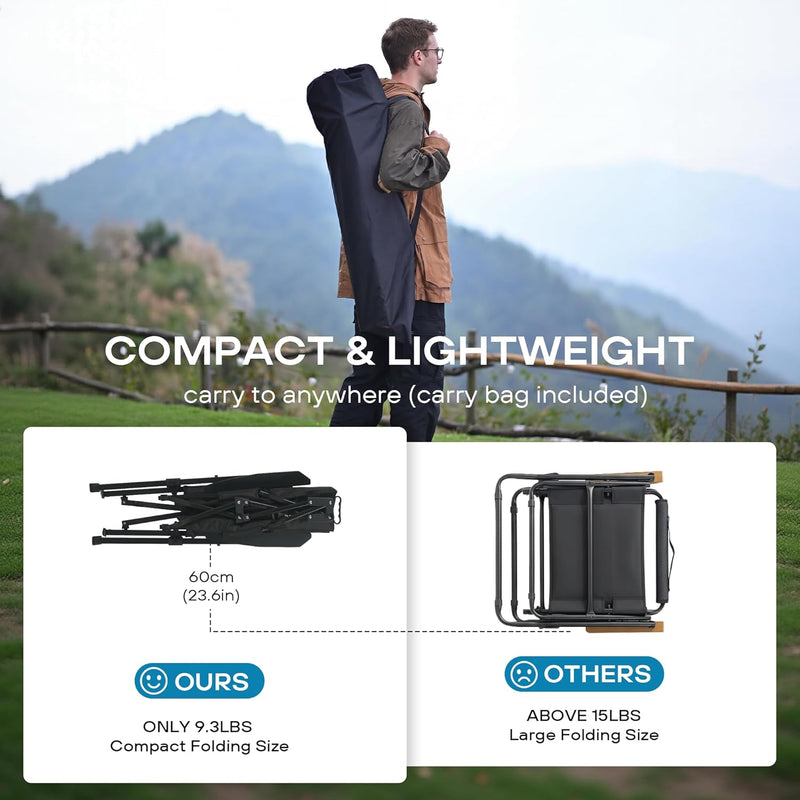 Folding Camping Chairs 2 Set for Adults Adjustable