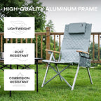 Folding Camping Chairs 2 Set for Adults Adjustable